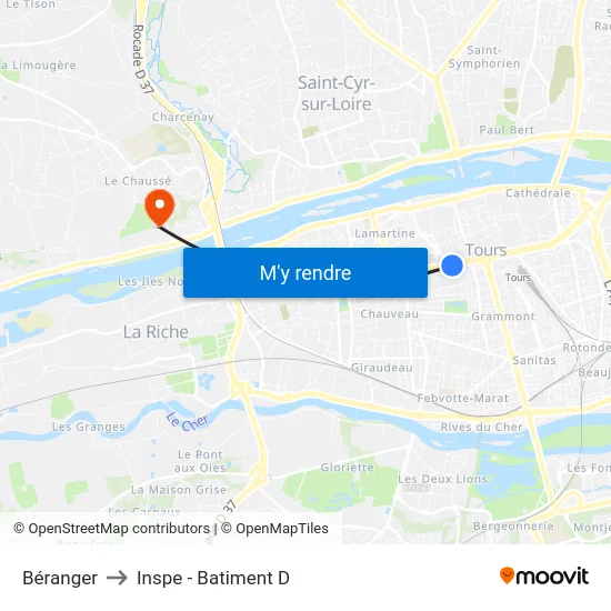 Béranger to Inspe - Batiment D map
