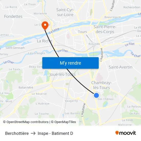 Berchottière to Inspe - Batiment D map