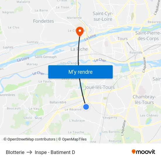 Blotterie to Inspe - Batiment D map