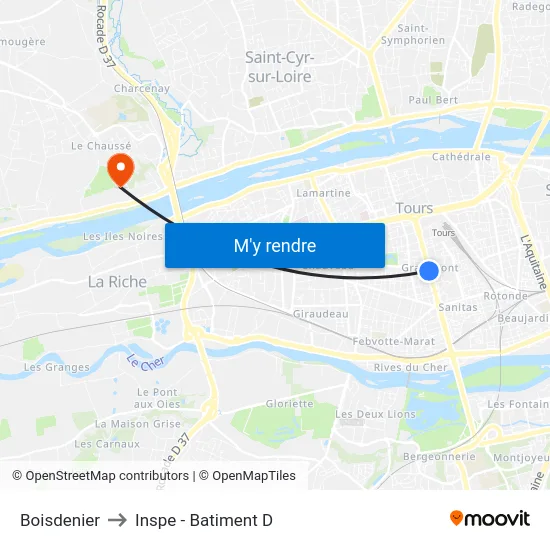 Boisdenier to Inspe - Batiment D map