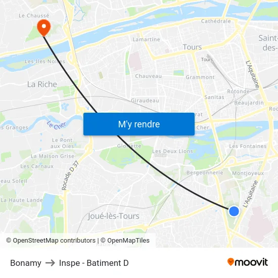 Bonamy to Inspe - Batiment D map