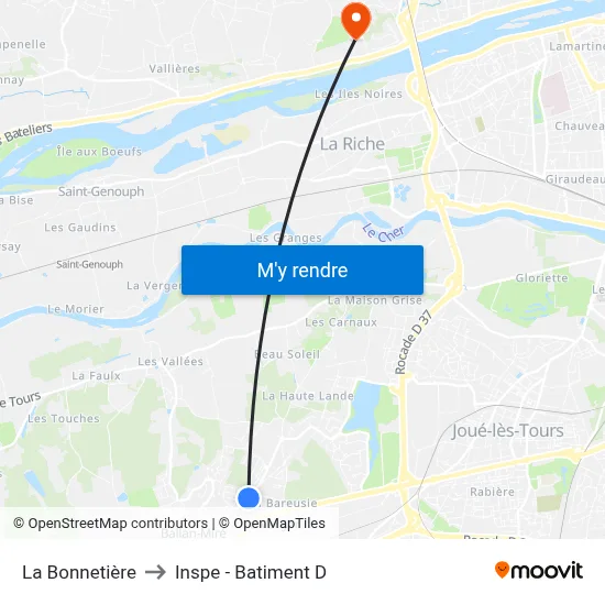 La Bonnetière to Inspe - Batiment D map