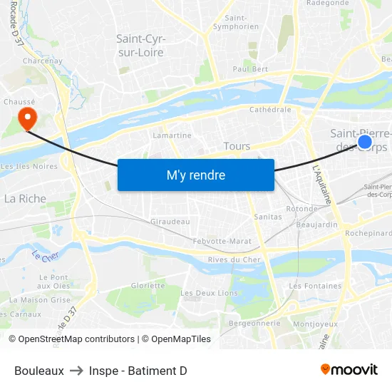 Bouleaux to Inspe - Batiment D map