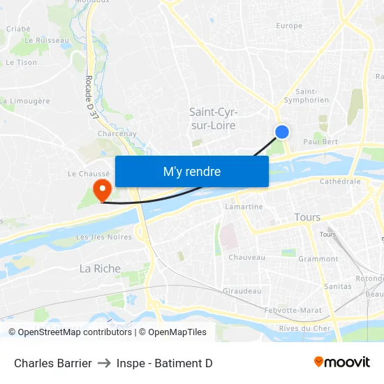 Charles Barrier to Inspe - Batiment D map