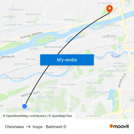 Chesnaies to Inspe - Batiment D map
