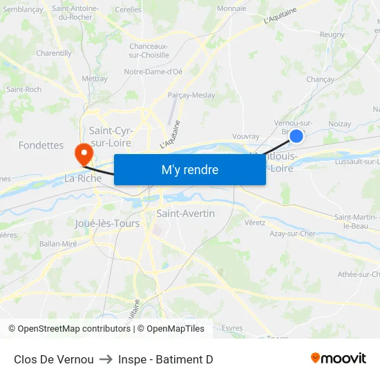 Clos De Vernou to Inspe - Batiment D map