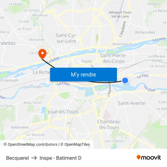 Becquerel to Inspe - Batiment D map