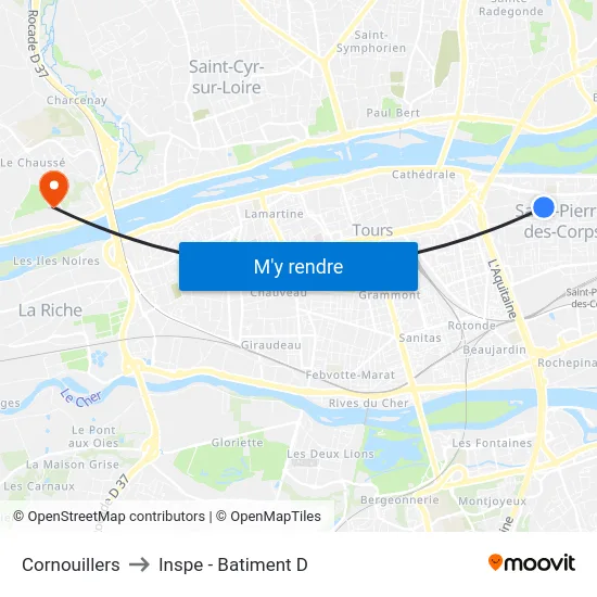 Cornouillers to Inspe - Batiment D map