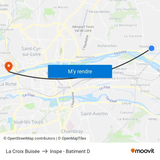 La Croix Buisée to Inspe - Batiment D map