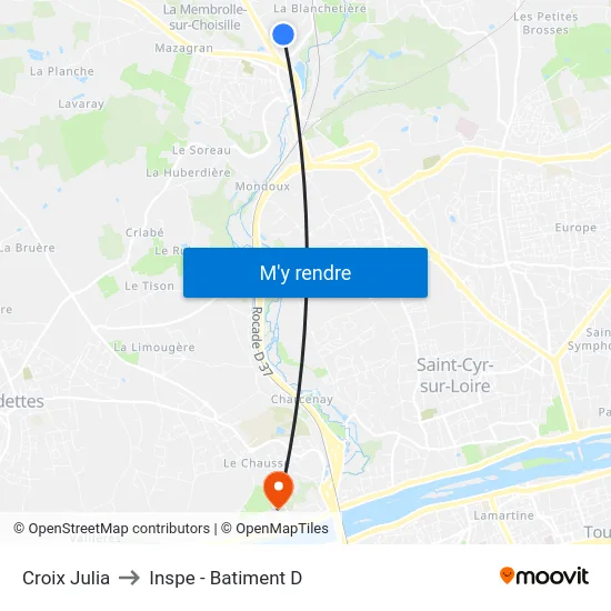 Croix Julia to Inspe - Batiment D map