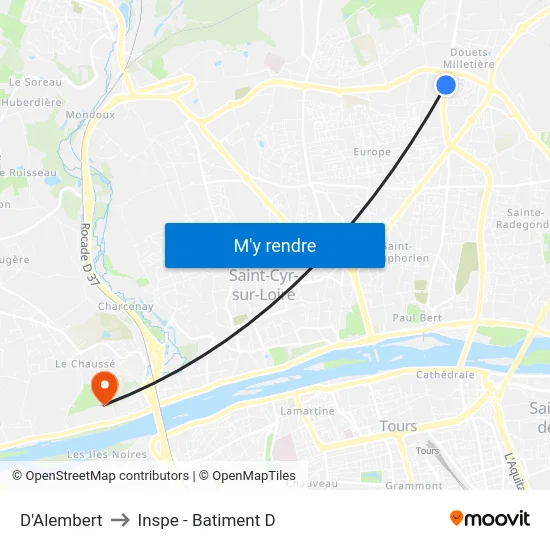 D'Alembert to Inspe - Batiment D map