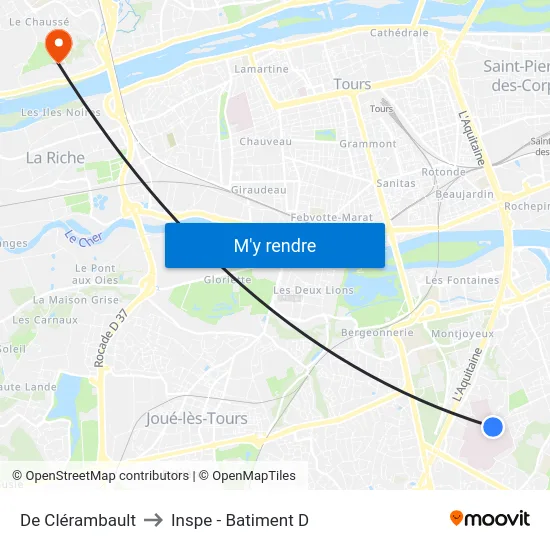De Clérambault to Inspe - Batiment D map