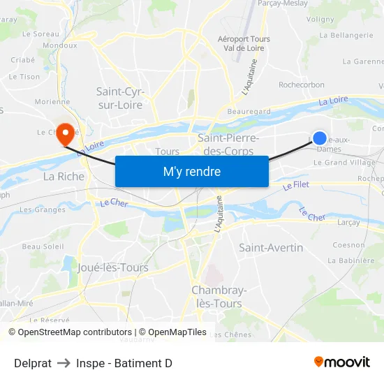 Delprat to Inspe - Batiment D map
