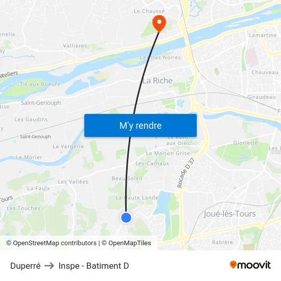 Duperré to Inspe - Batiment D map