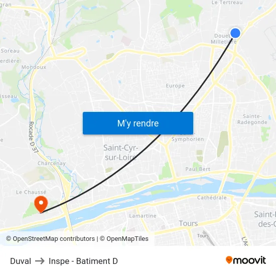 Duval to Inspe - Batiment D map