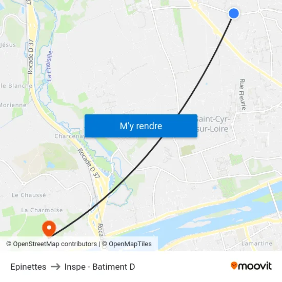 Epinettes to Inspe - Batiment D map