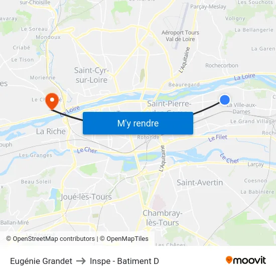 Eugénie Grandet to Inspe - Batiment D map