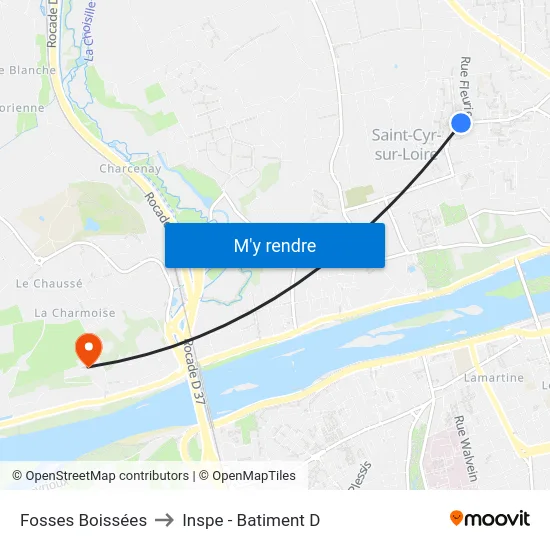 Fosses Boissées to Inspe - Batiment D map