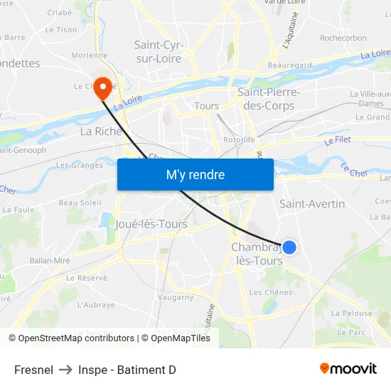Fresnel to Inspe - Batiment D map