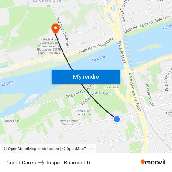 Grand Carroi to Inspe - Batiment D map