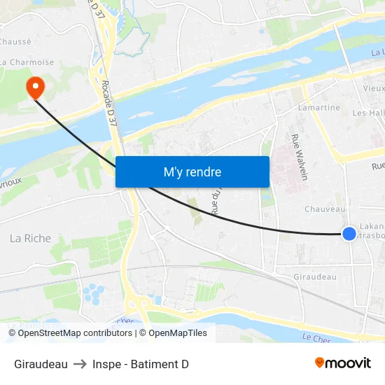 Giraudeau to Inspe - Batiment D map