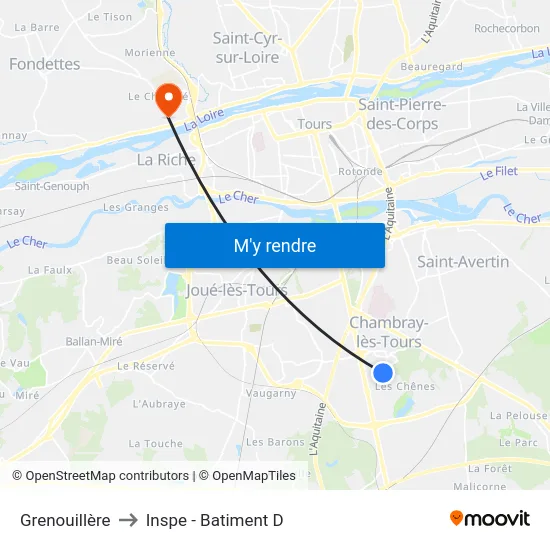 Grenouillère to Inspe - Batiment D map