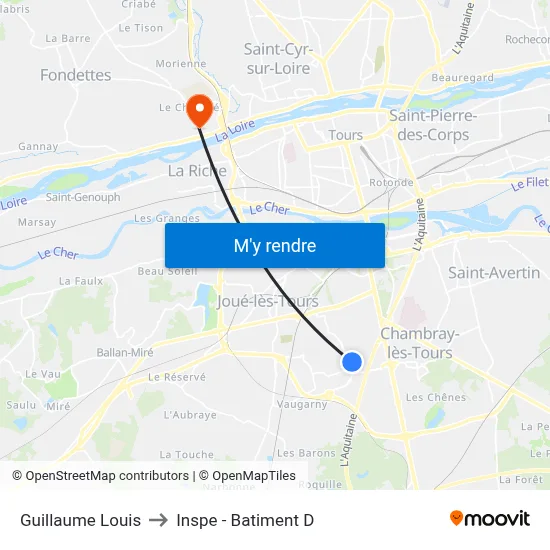 Guillaume Louis to Inspe - Batiment D map