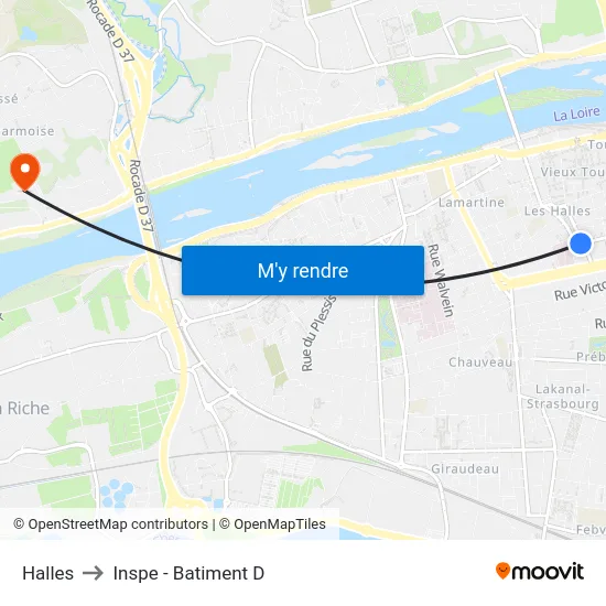 Halles to Inspe - Batiment D map