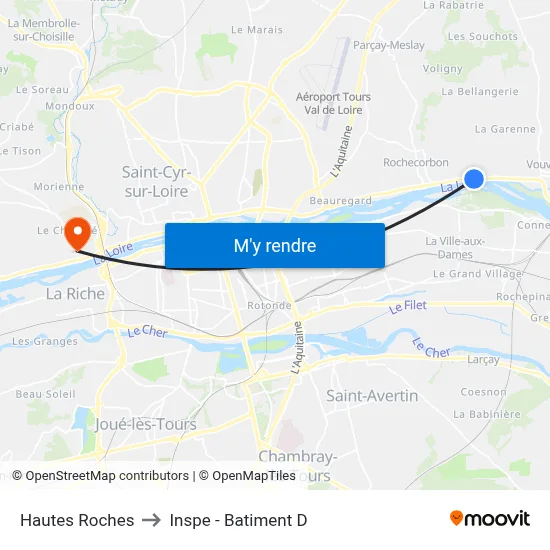 Hautes Roches to Inspe - Batiment D map