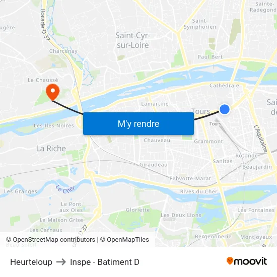 Heurteloup to Inspe - Batiment D map