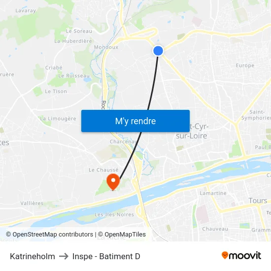 Katrineholm to Inspe - Batiment D map