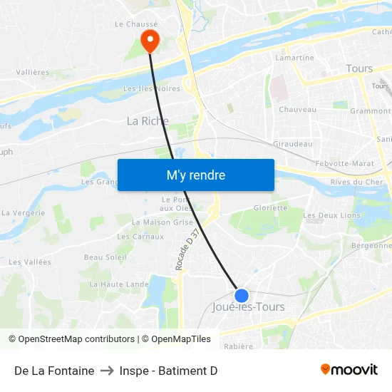 De La Fontaine to Inspe - Batiment D map