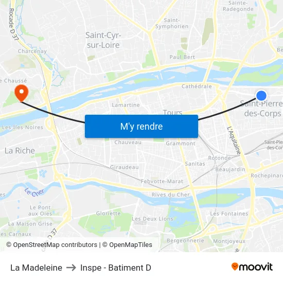 La Madeleine to Inspe - Batiment D map
