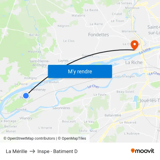 La Mérille to Inspe - Batiment D map
