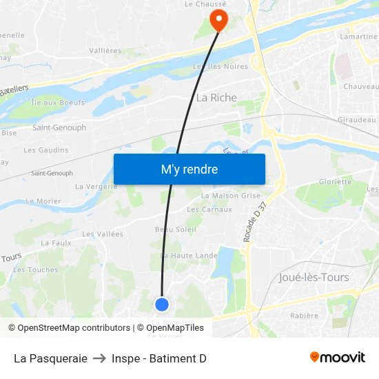 La Pasqueraie to Inspe - Batiment D map