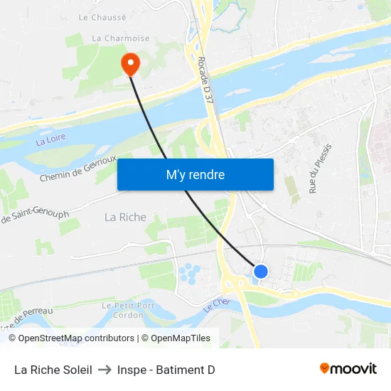 La Riche Soleil to Inspe - Batiment D map