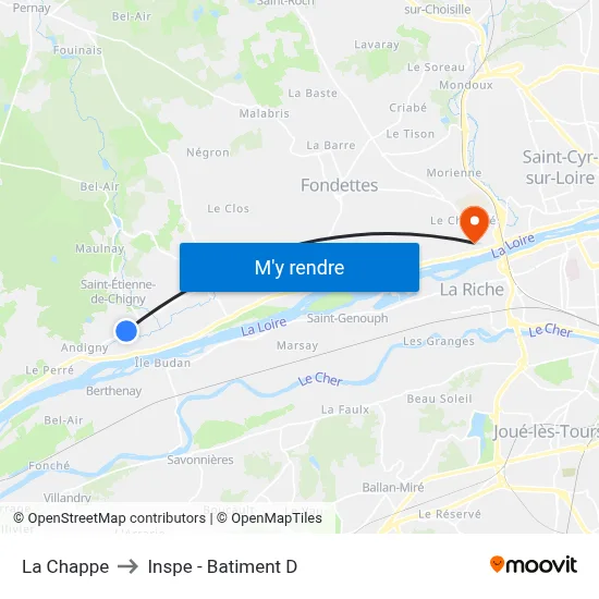 La Chappe to Inspe - Batiment D map