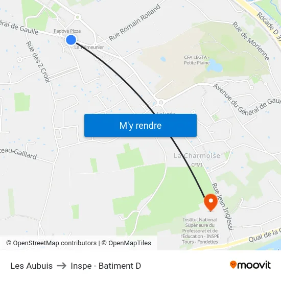 Les Aubuis to Inspe - Batiment D map