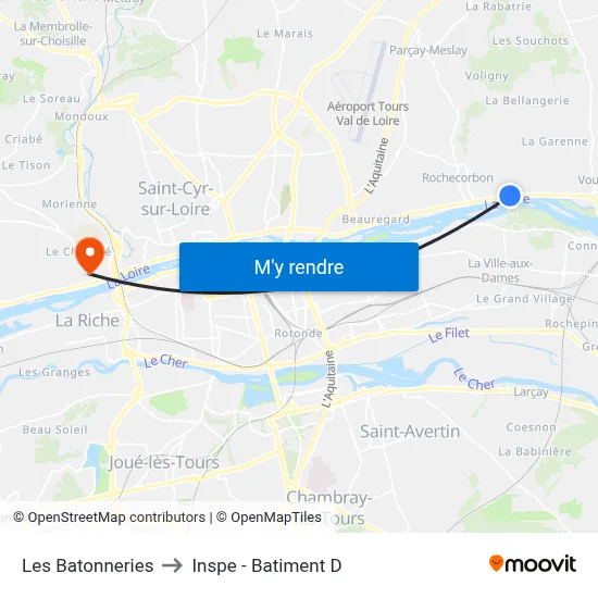 Les Batonneries to Inspe - Batiment D map