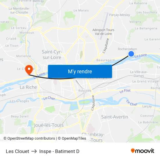 Les Clouet to Inspe - Batiment D map