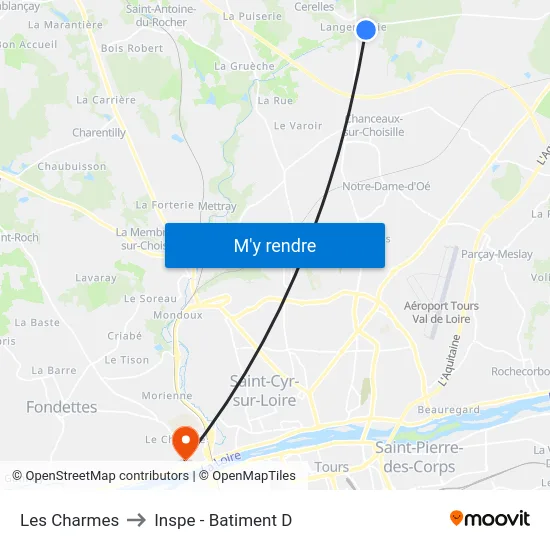 Les Charmes to Inspe - Batiment D map
