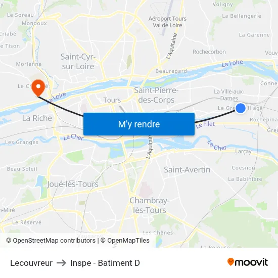 Lecouvreur to Inspe - Batiment D map