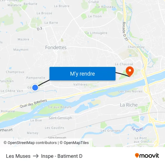 Les Muses to Inspe - Batiment D map