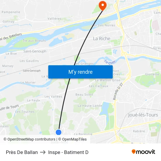 Près De Ballan to Inspe - Batiment D map