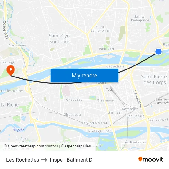 Les Rochettes to Inspe - Batiment D map