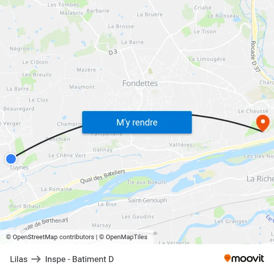 Lilas to Inspe - Batiment D map