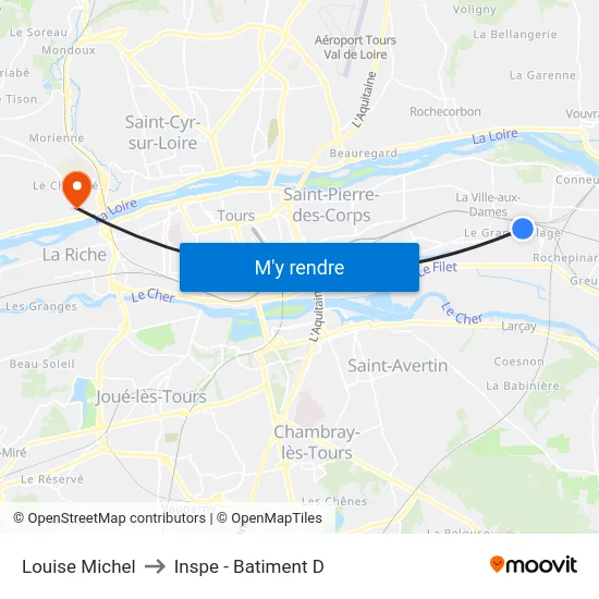 Louise Michel to Inspe - Batiment D map