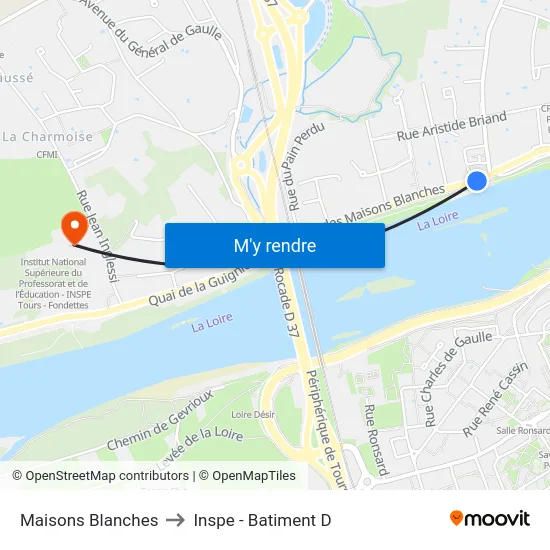 Maisons Blanches to Inspe - Batiment D map