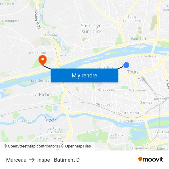 Marceau to Inspe - Batiment D map