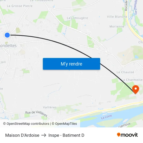 Maison D'Ardoise to Inspe - Batiment D map